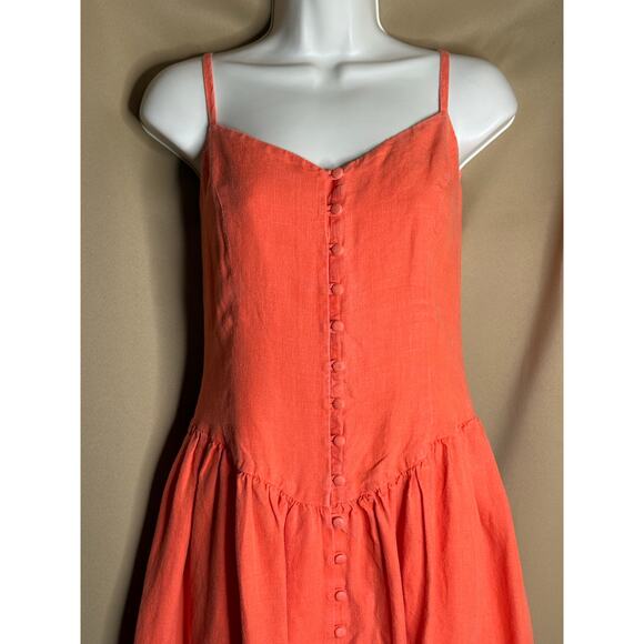 Mara Hoffman Coral Linen Mischa Maxi Dress 12 - Picture 8 of 13